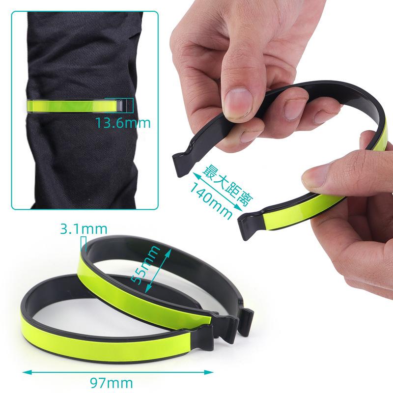 Outdoor Cycling High Visibility Bicycle Pants Clip Cycling Equipment 2pcs Reflective Trouser Clips Safety Strips