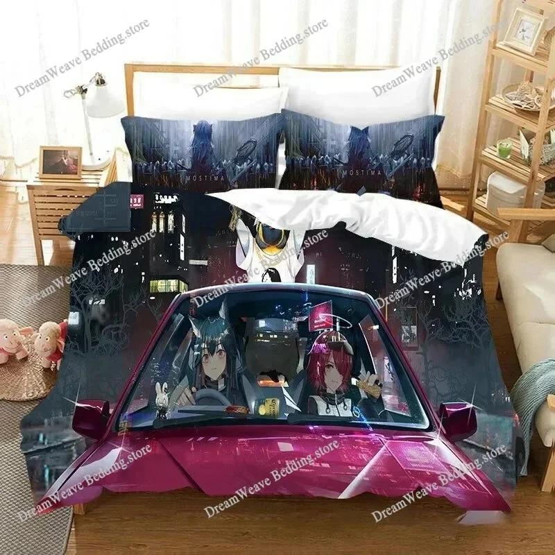Anime Game Arknights Bedding Set Boys Girls Twin Queen Size Duvet Cover Pillowcase Bed Boys Adult Fashion Home Textileextile9639
