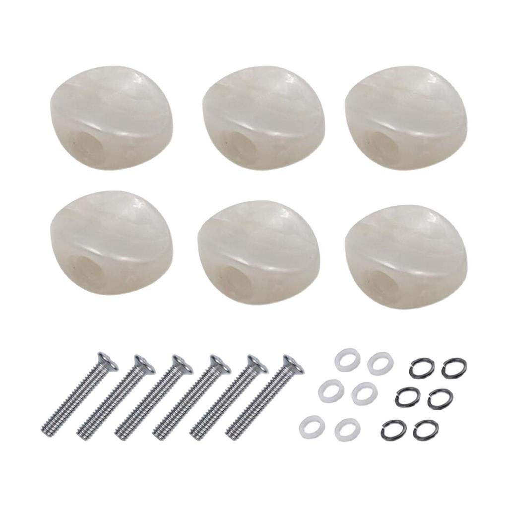 6Pcs Guitar Tuning Pegs Button Machine Head Tuner Knobs Durable with Ferrule and