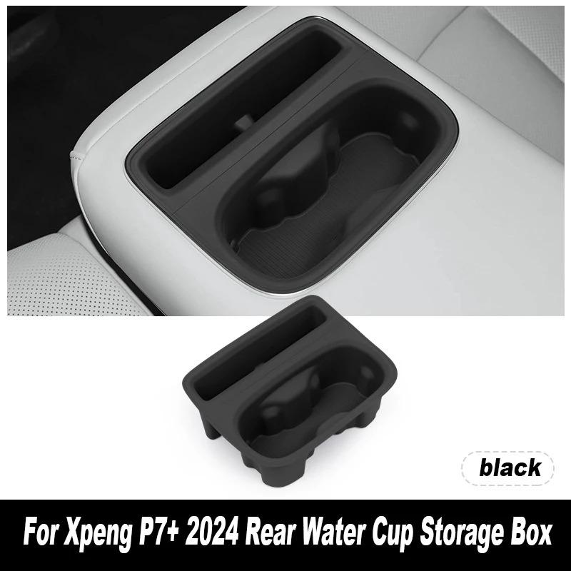 Car Central Storage Box for Xpeng P7+ 2024 Cup Holder Dashboard Tray Car Door Organizer Tidying Black Interior Accessories TPE