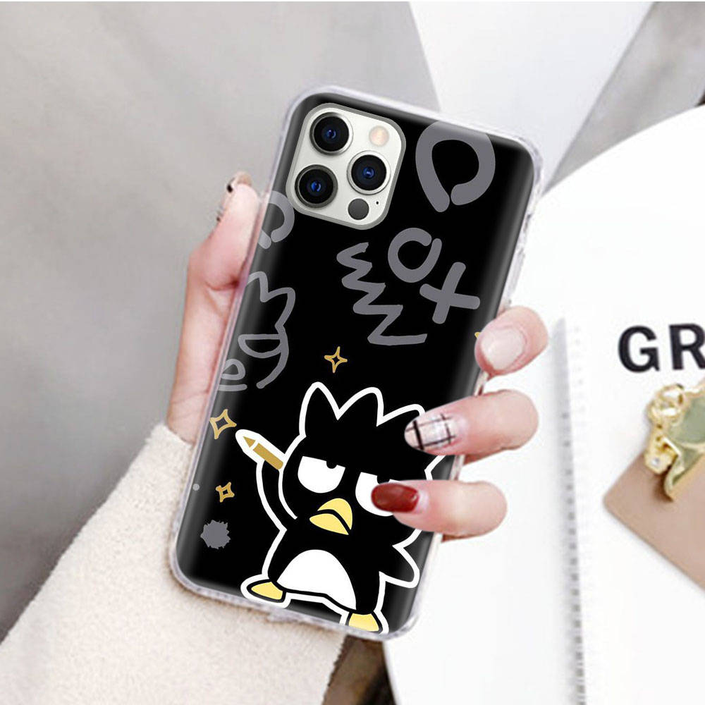 JZ14 Bad badtz-Maru Transparent Case for Samsung A04 A14 A23 M33 M53 Realme 10 9 C35 C55 VIVO Y02 X80 Infinix Hot 30 Note 11 Tecno Spark 8P Pro