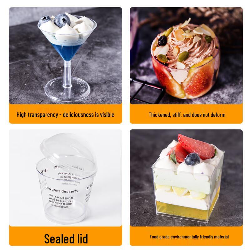 Disposable Plastic Dessert Cups & Dishes