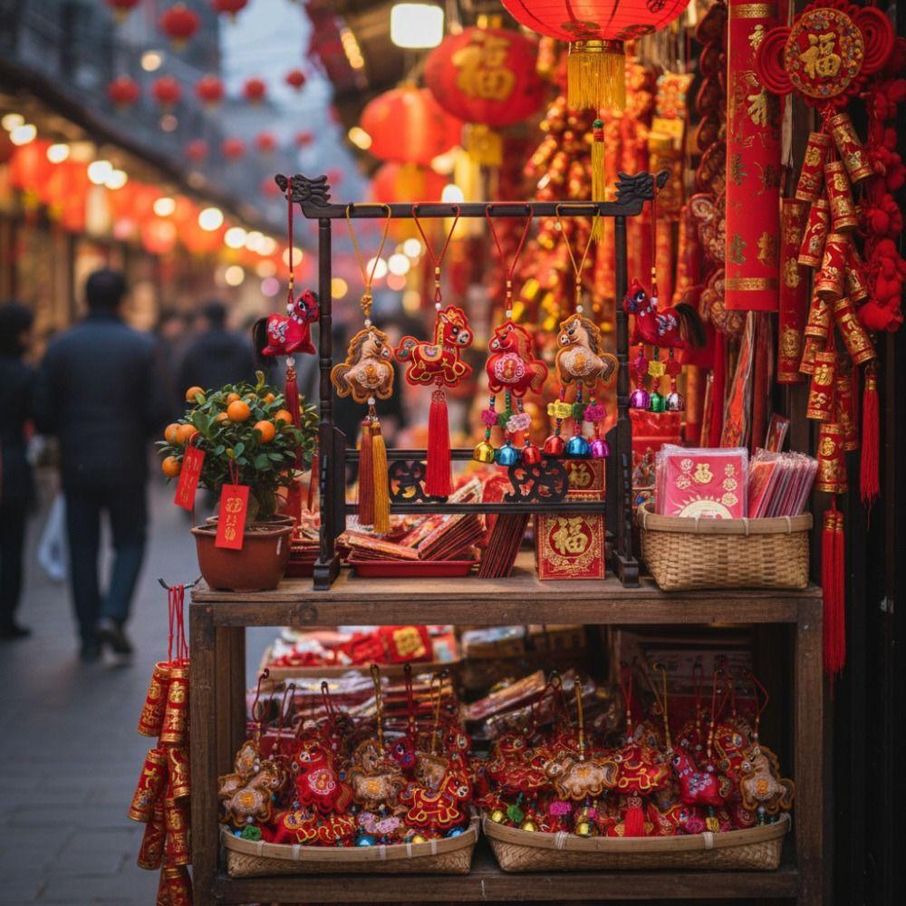 Chinese Red Chinese New Year Incense Packet Embroidered Zodiac Spring Festival Bell Pendant Festival Atmosphere with Tassel