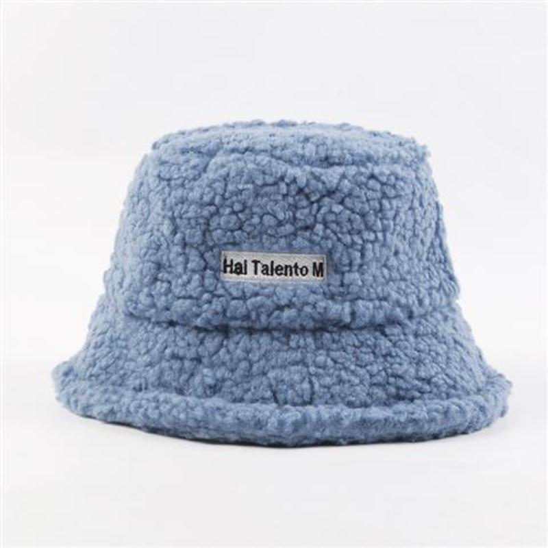 Women Fashion Windproof Warm Caps Embroidered Letters Outdoor Plush Cap Fur Hat Autumn Women