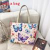 Ethnic Style Canvas Shoulder Bag With Bright Print For Daily Use