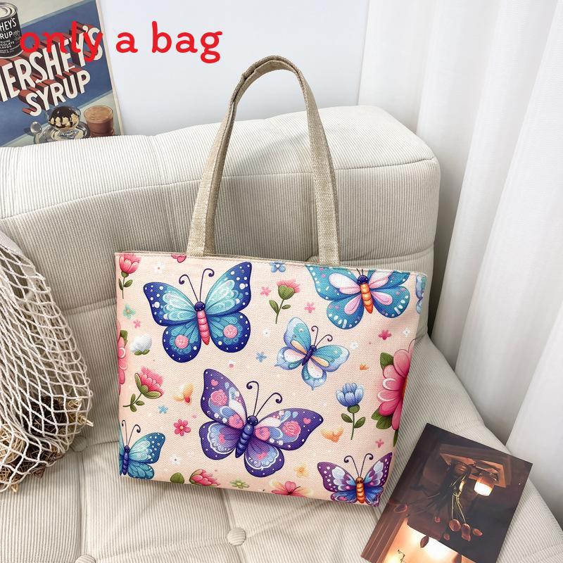 Ethnic Style Canvas Shoulder Bag With Bright Print For Daily Use