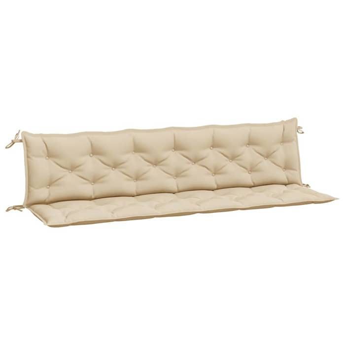 VidaXL Lot de 2 Coussins de Banc de Jardin, Revêtement de Banc avec Jeux de Cordes, Coussin d'Extérieur Imperméable, Beige 361738