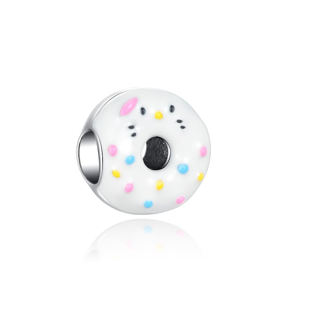 Sweet Cute Donut Burger Ice Cream Cake Charm Bead Copper Compatible Original Bracelet Pendant Diy Women'S Jewelry Making