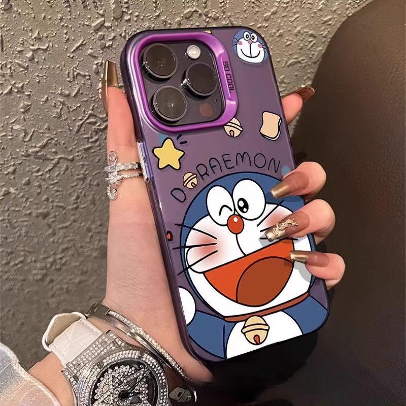 

Doraemon Blinking Silver Case for Apple Pro Phones (17/16/15) and iPhone 14 Pro Max/13/12 8 Plus