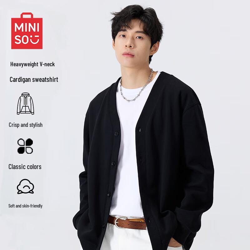 MINISO Мужской кардиган-свитшот с V-образным вырезом и свободного кроя 2XL