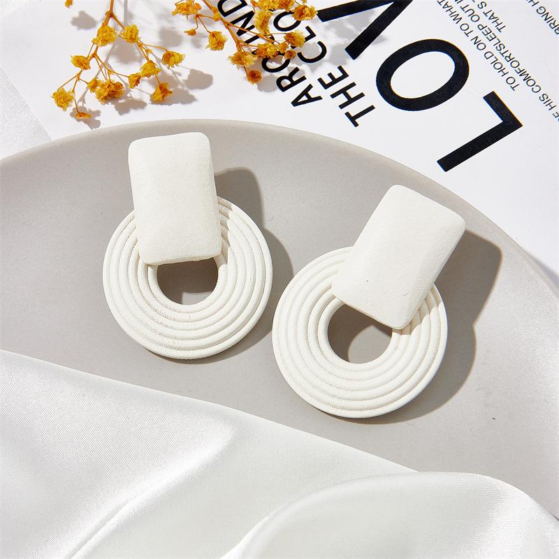 Boho Geometric Wooden Handmade Beaded / Rattan Braid Earrings Fashion Exaggerated Women Drop Earring Ethnic Style Jewelry