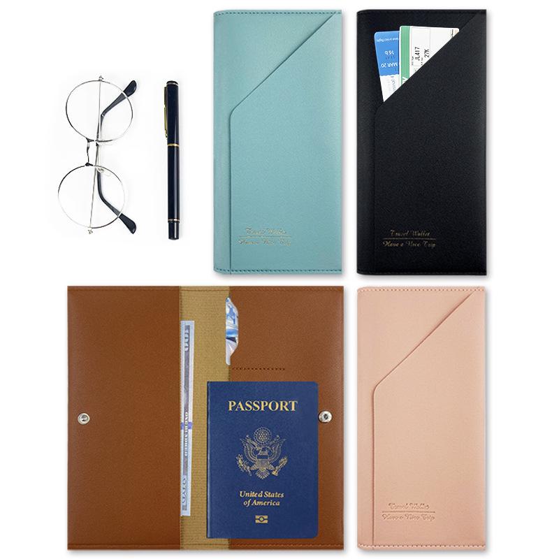 In-Stock Customizable PU Leather Travel Document Bag & Multi-functional Passport Holder