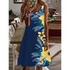 Ladies Fashionable and Elegant 3D Flower Print Tank Top Dress
