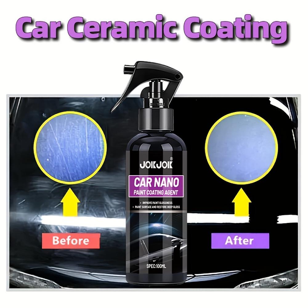 Car Paint Ceramic Polish Spray: Nano Coating, Premium Hydrophobic Formula, Scratch & Rain Protection, Surface Restoration for a