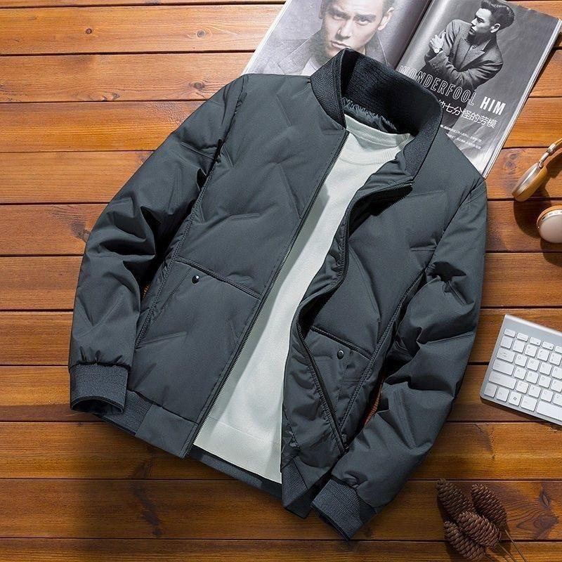 

High End Business Men s Winter Short Cotton Jacket * * Thick Warm Baseball Collar Jacket for Men s Fashion, Cold Proof Down Cott M