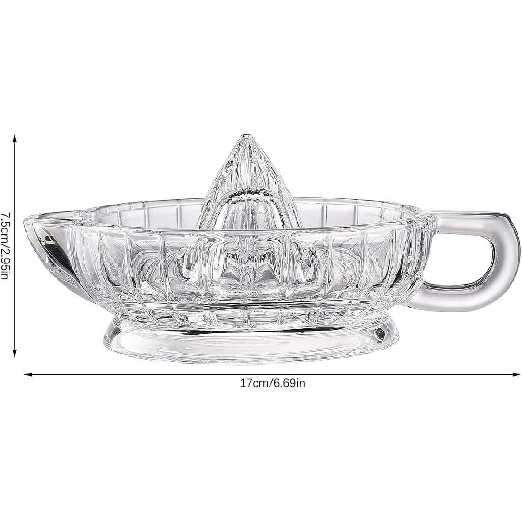 YGHQAP Glass Lemon Squeezer Manual Citrus Juicer with Handle and Pour Spout Clear Hand Press Juicer Manual Hand Squeezer for Fresh Fruit Juice Orange