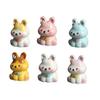 3 Pcs Miniature Resin Rabbit Easter Figurine, Cartoon Cute Tiny Bunny Animal Figures for Easter Egg Fillers, Fairy Garden, Dollhouse, Cake Topper