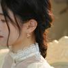 Natural Hetian Jade Pearls14K Gold earrings and ear clips with a niche design, popular online, autumn and winter earrings for women