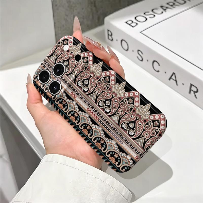 Ethnic Exquisite Decorative Mandala Striped Pattern Graphic Art Film Aesthetic Protective Shockproof Bumper Case For iPhone 13 14 15 16 17 ProMax Plus