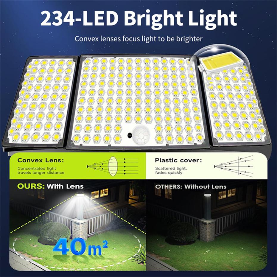 234 LED Split Solar Motion Sensor Outdoor Lights,Solar Flood Lights, Waterproof Outside Solar Powered Security Spot Lights