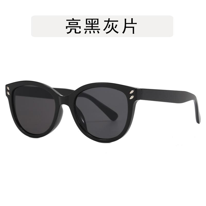 Korean Style Woman Glasses Rivets Decoration Round Shape Men Glasses Frame Vintage Blue Light Blocking Computer Glass
