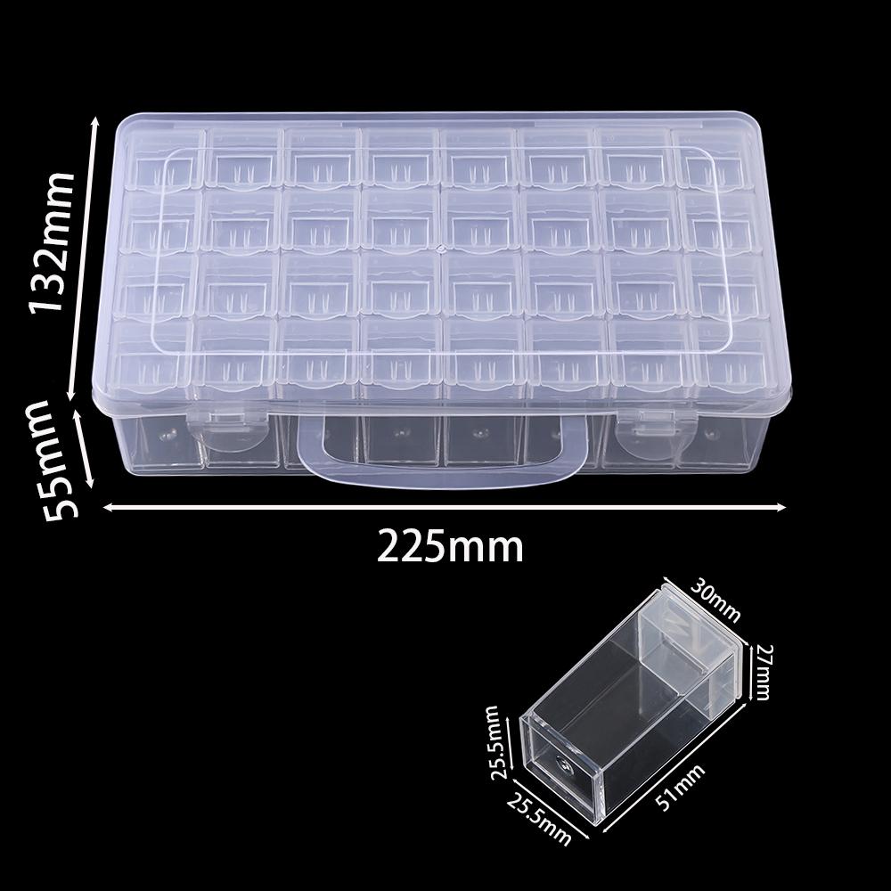 1pc 32/40/42/48/56/64 Slots Plastic Storage Box for DIY Diamond Painting Beads Charms Jewelry Accessories Storage Organizer Box