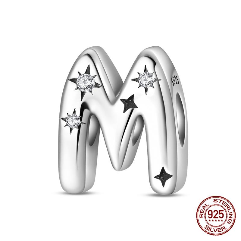 Original Charms Copper Fashion 26 Letters A-Z Charms Beads Fits 3Mm Original Bracelet For Women Diy Jewelry Gifts New In