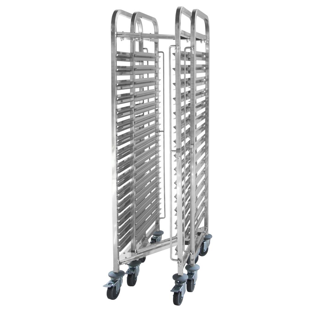 Steel trolley for transporting GN 15 x GN11 containers and trays