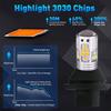 GLOFE 7443 7444 3030SMD Dual Color Type 2 Switchback DRL LED Turn Signal Light Bulbs with Hyper Flash Prevention and Error-Free Built-in Resistors,