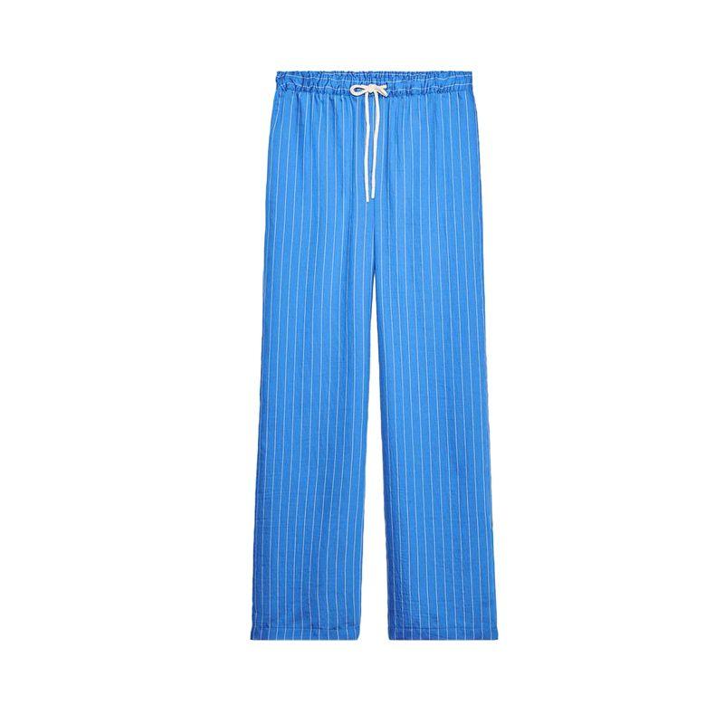 

Лиоцелл Смешанная Полоска Лацкан Рукав Три четверти Рубашка 7563049 Полоска Средняя Посадка Прямые Брюки 7563050 Blue pants L