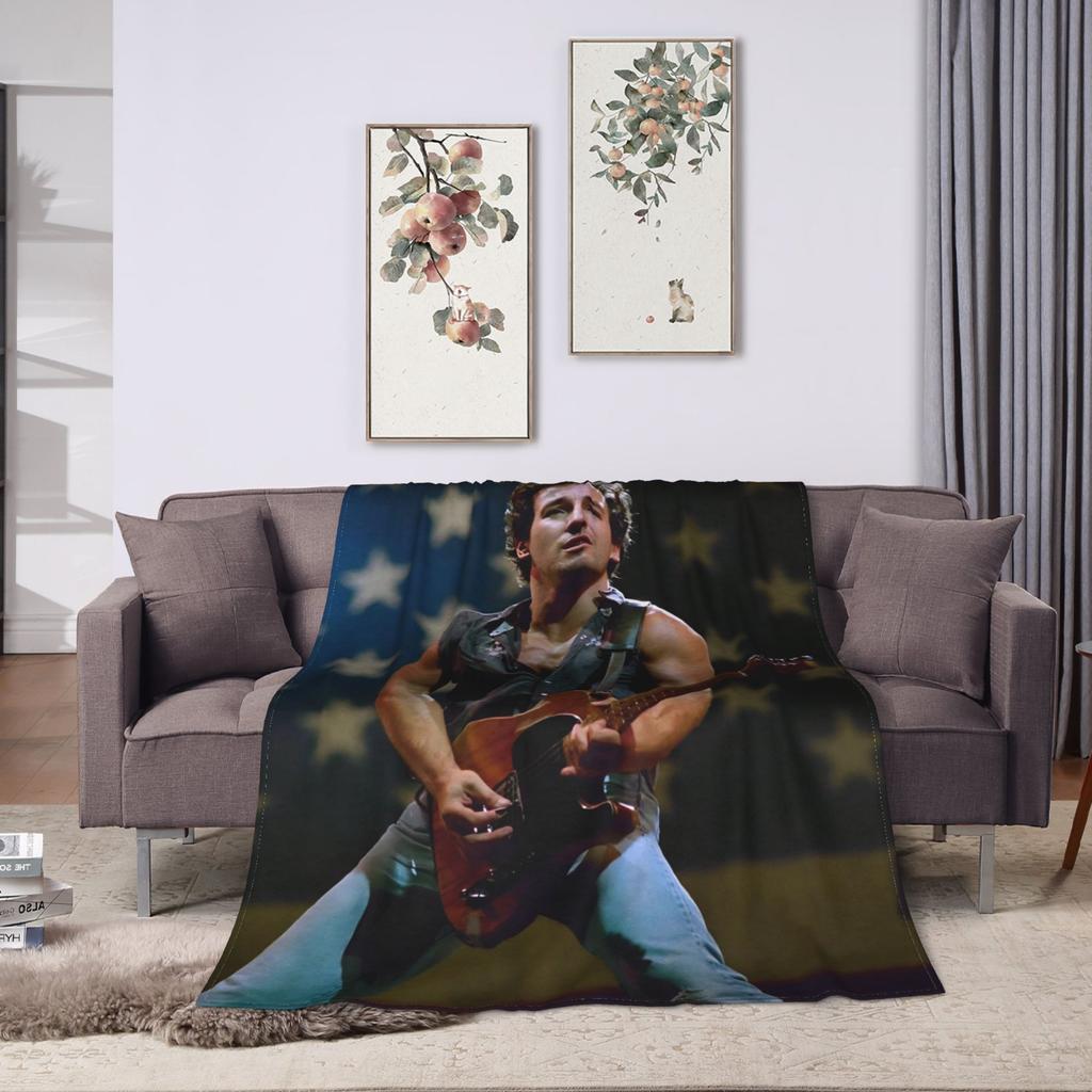 Bruceed Springsteened Concert Tour Blanket Quality Warm  Throw Blanket Winter Picnic Couch Chair Novelty Bedspread