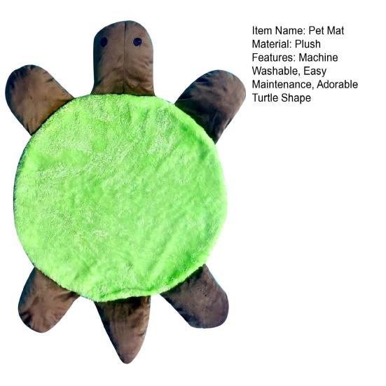 Kaplumbağa Şeklinde Evcil Hayvan Matı Peluş Sevimli Evcil Hayvan Yatağı Matı Çift Taraflı Zemin Temizleme Pedi Makinede Yıkanabilir Yeniden Kullanılabilir Mat Zemin Kanepe Sandalye Kafes İçin