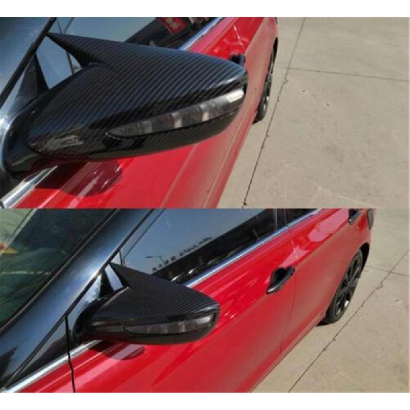 Carbon Fiber Style Ox Horn Rear View Mirror Cover Trim For Hyundai Sonata 11-14