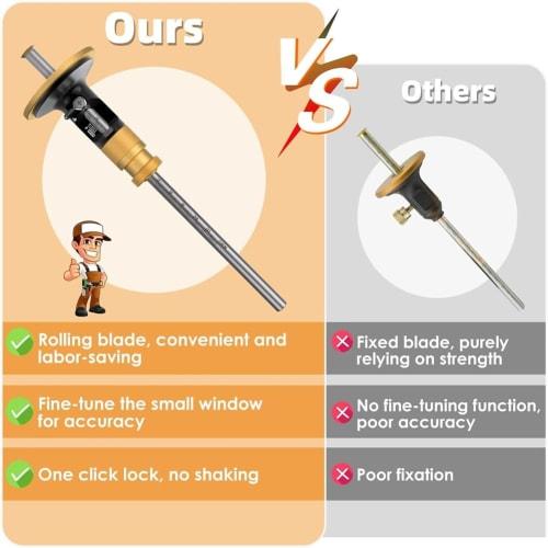 Buerjia Wheel Marker Gauge, Woodworking Dovetail Scribing Gauge, Scriber Marker Tool, Essential Tool for Woodworking Projects