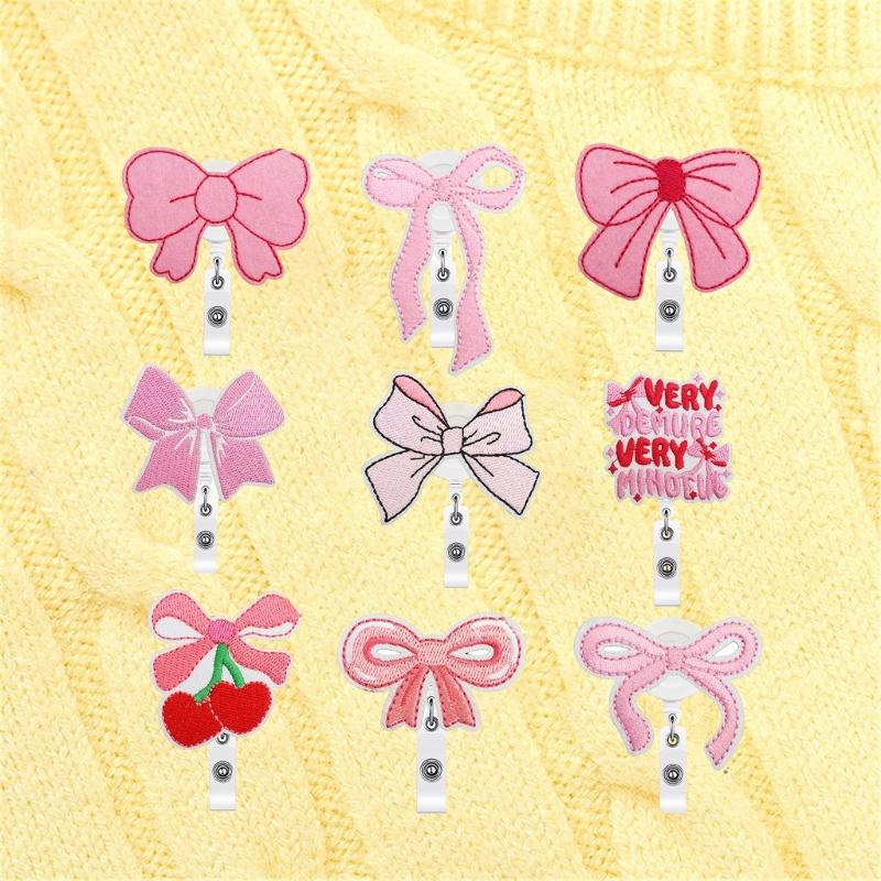 9pack Lovely Embroidered Appliques Colorful Bows Glitters Embroidered Patches for Customizing Apparels