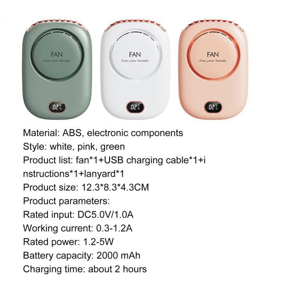 Mini Wearable Foldable Adjustable Cooling Fan for Travel