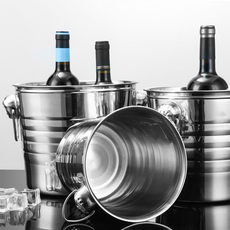 UOSO 5L Thickened Stainless Steel Ice & Champagne Bucket with Tong