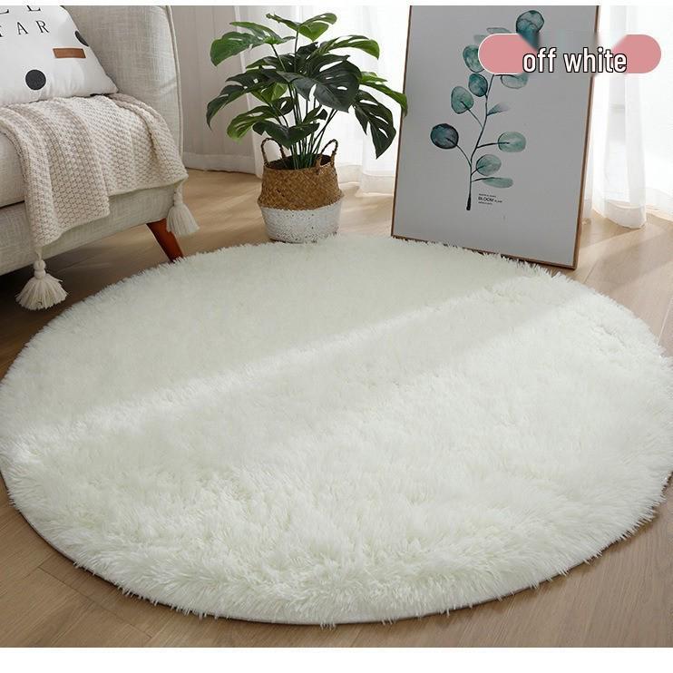 Silk Wool Plush Round Rug - Yoga Mat, Bedside Carpet, Hanging Chair Cushion, Cloakroom Foot Pad
