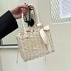 Women Summer Straw Woven Tote Small Clutch Bags Retro Ladies Beach Basket Handbags Vacation Travel Shopping Purse