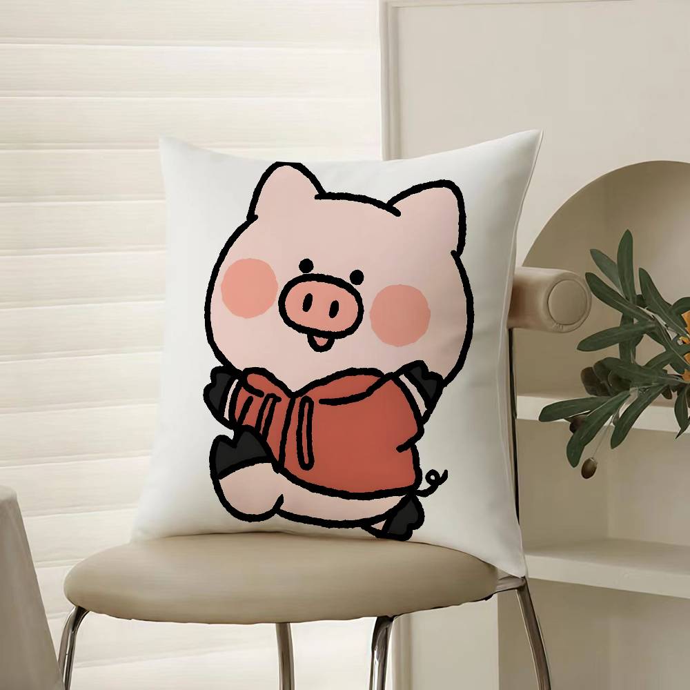 Small Animal Cartoon Happy Sports Pillow Case Comfort Sofa Bed Silky Elegant Invisible Zipper Decorative Cushion Cover