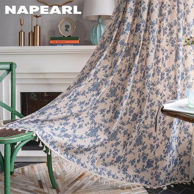 1PC NAPEARL Модні ретро квіткові бавовняні лляні надруковані китиці напів затемнені штори для маленьких балконів вікон