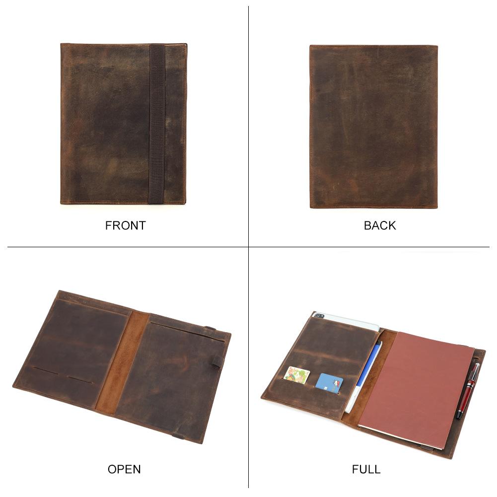 Dropship Personalized Leather Book Protective Cover Sleek Large Capacity B5 Notebook Sleeve Pouch for Daily Travel Custom Size