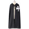 Medieval Cosplay Cloak Hospitaller Hooded Cape Medieval Cosplay  Cloak Costume White/Black Cape Halloween Cloak Costume