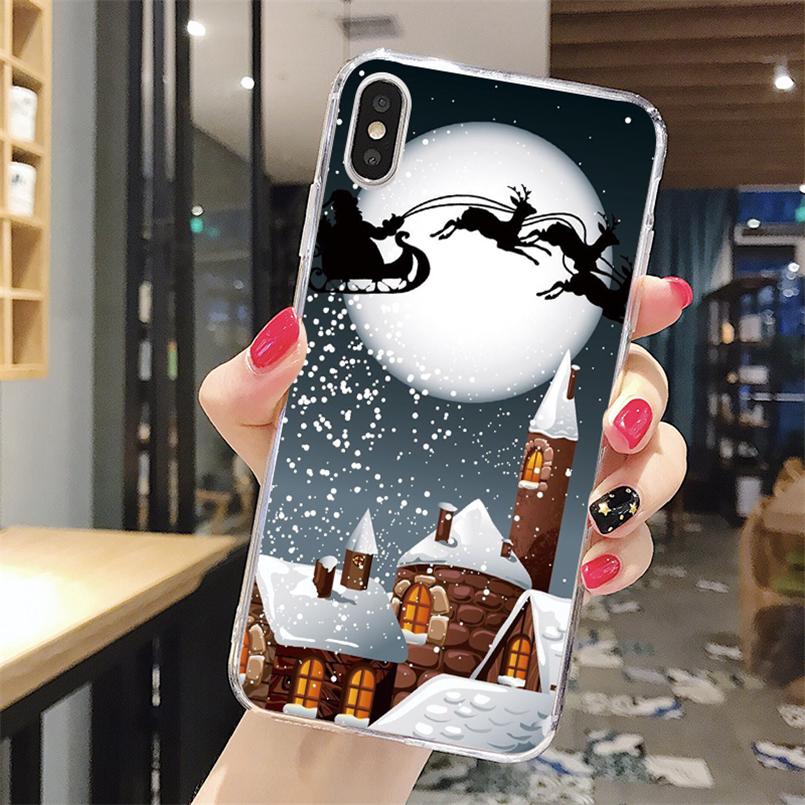 Merry Christmas Snowman Phone Case For iPhone 5 5S SE 5C 6 6S 7 8 Plus 4 4S 11 Pro XR XS Max X TPU Xmas Cover For iPhone XR Case