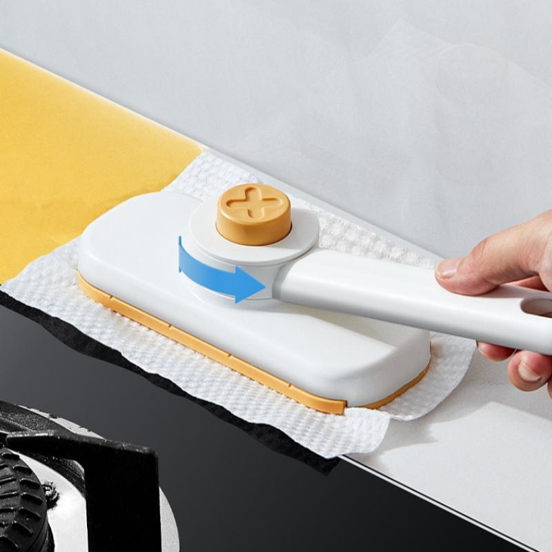 1PC Rotatable Clip-on Plastic Mop, Bathroom Wall Cleaning Brush, Hands-Free Automatic Floor Cleaner, Glass Cleaner, Holiday Gift