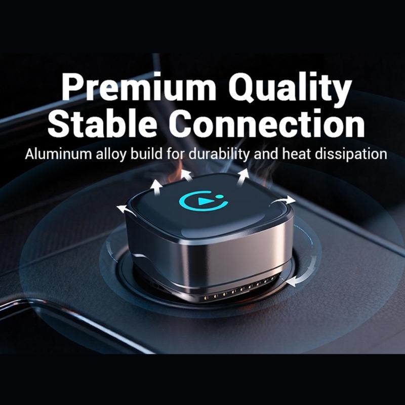 2in1 Wireless Car Play Adapter Converts Corded to Wireless with Bluetooth-compatible 5.4 and WiFi for Car Connection