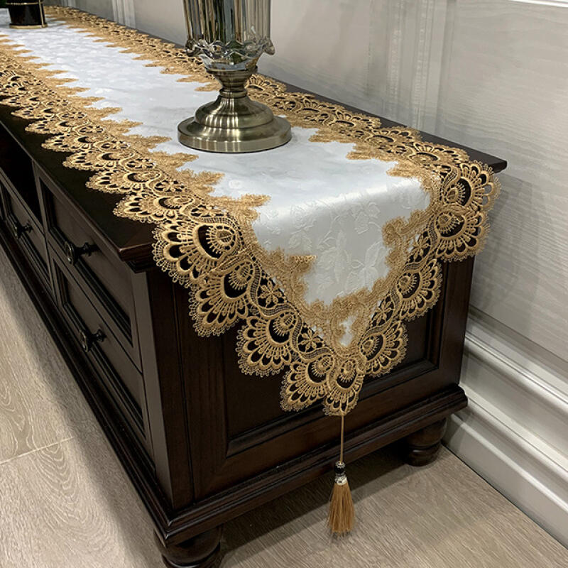 American Coffee Table, Tv Cabinet, Tablecloth, Lace Fabric, European Dressing Table, Table Flag, Shoe Cabinet, Long Strip Dust Proof Cover Cloth