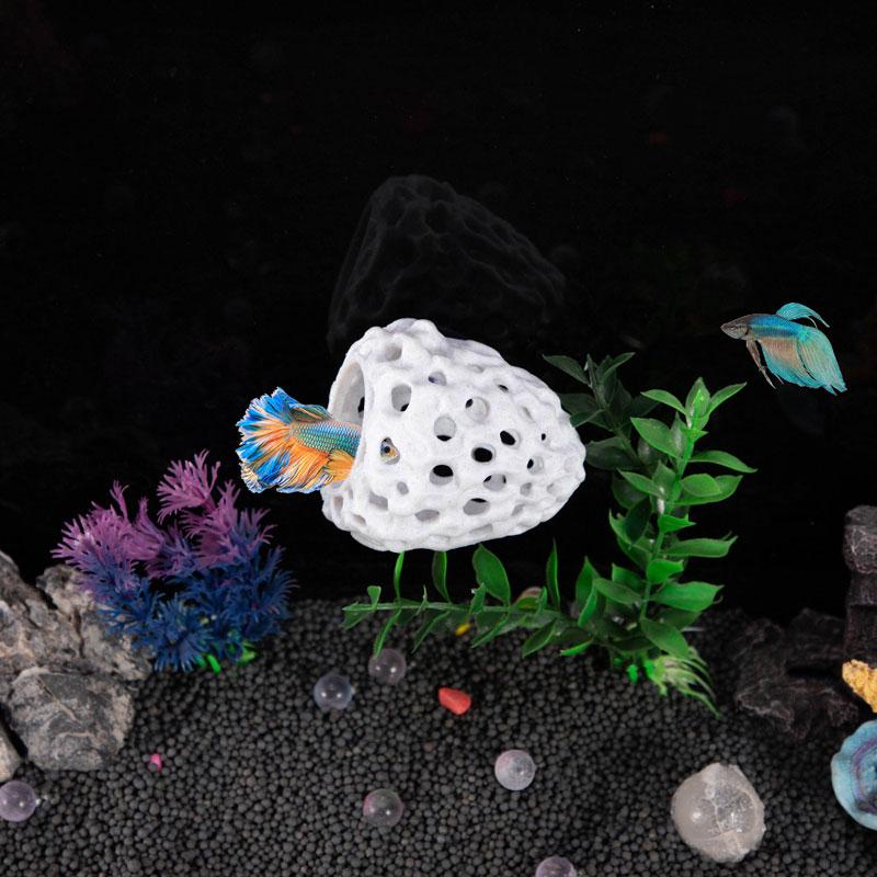Shrimp House Hiding Cave Mini Porous Betta Fish Hide Spots Small Aquarium Landscaping Shelter Breeding Nest Multifunctional