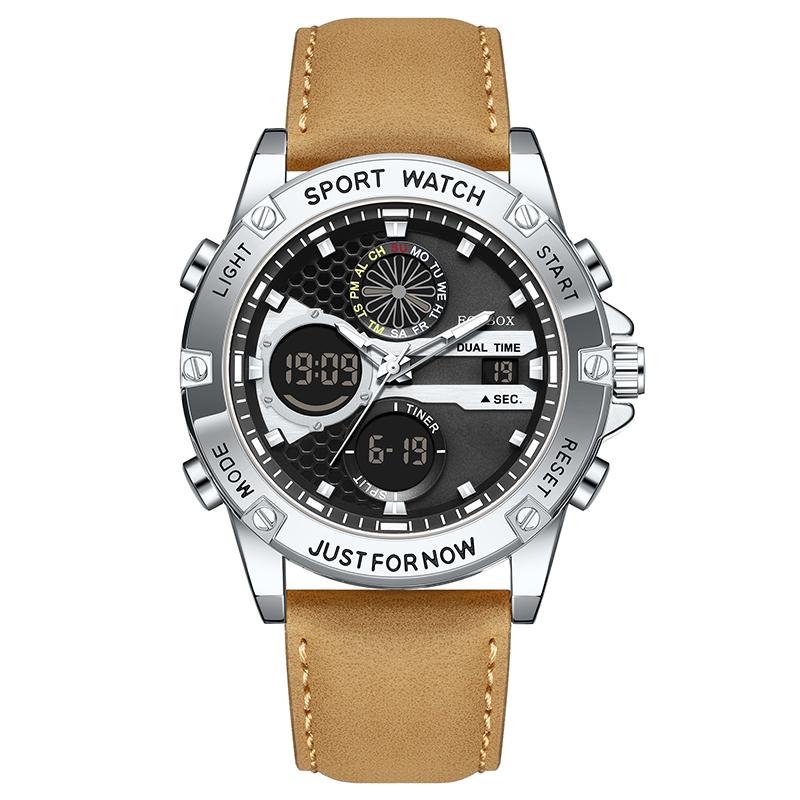 LIGE Marke FOXBOX Mode Sport Herrenuhr Freizeit LED-Anzeige Wasserdicht Herren Quarz Uhr