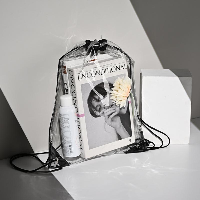 Waterproof Transparent PVC Drawstring Backpack with Logo Printing